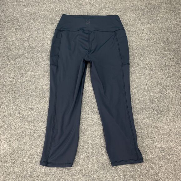 Spyder Active Leggings Womens M Medium Navy Cropped Pull On Stretch Pockets Yoga - Picture 8 of 11